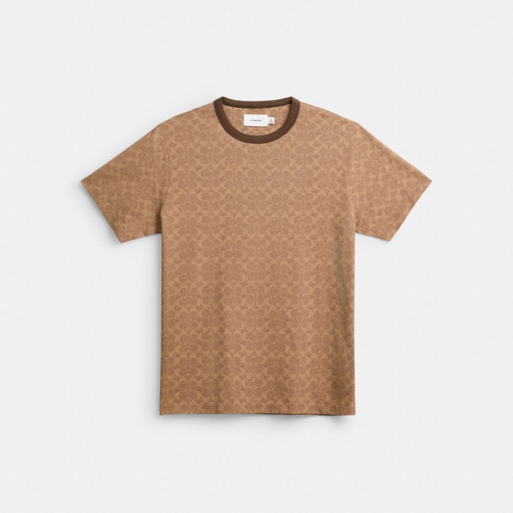 Brown Coach Signature Men T Shirts | PH_CH63648