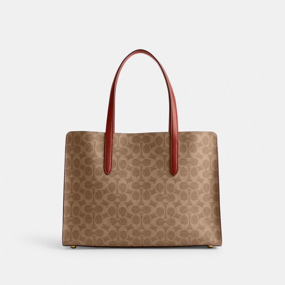 Brown / Red Coach Carter In Signature Women Handbag | PH_CH76780