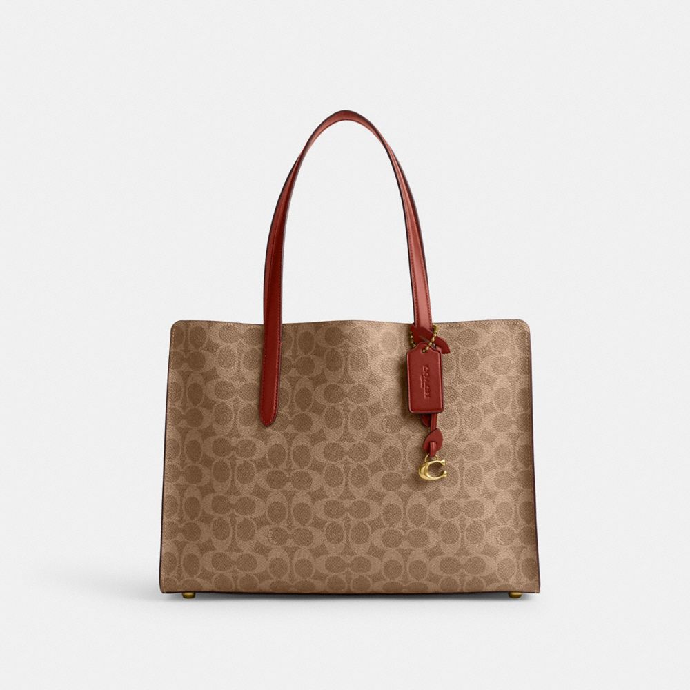 Brown / Red Coach Carter In Signature Women Handbag | PH_CH76780