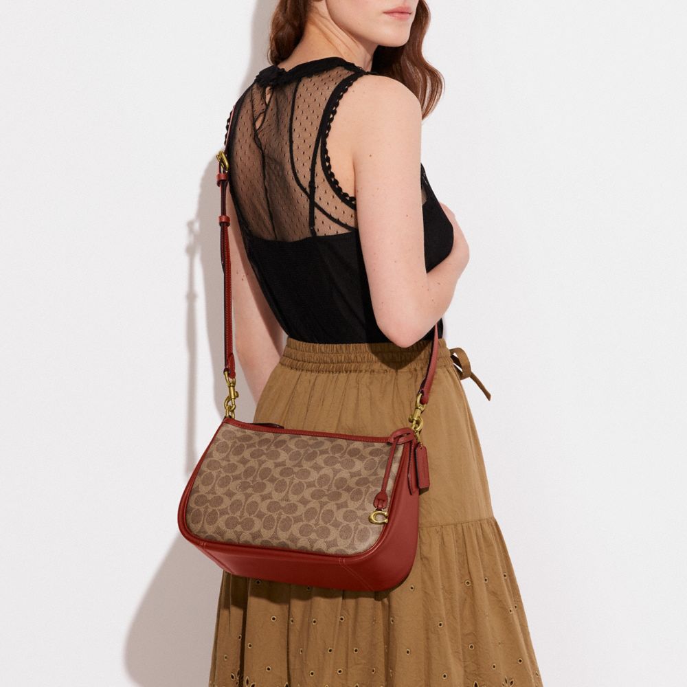 Brown / Red Coach Cary In Signature Women Crossbody Bags | PH_CH27326