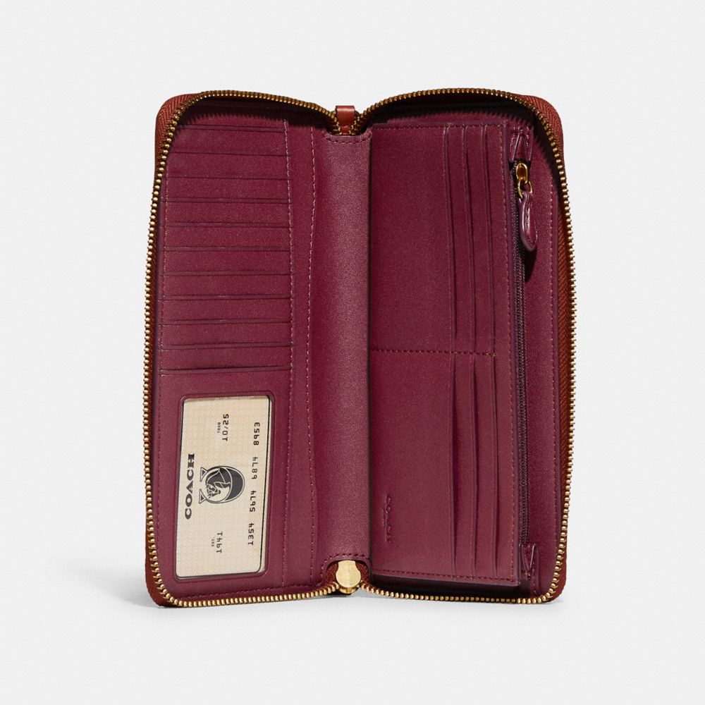 Brown / Red Coach Continental In Signature Women Large Wallets | PH_CH97425