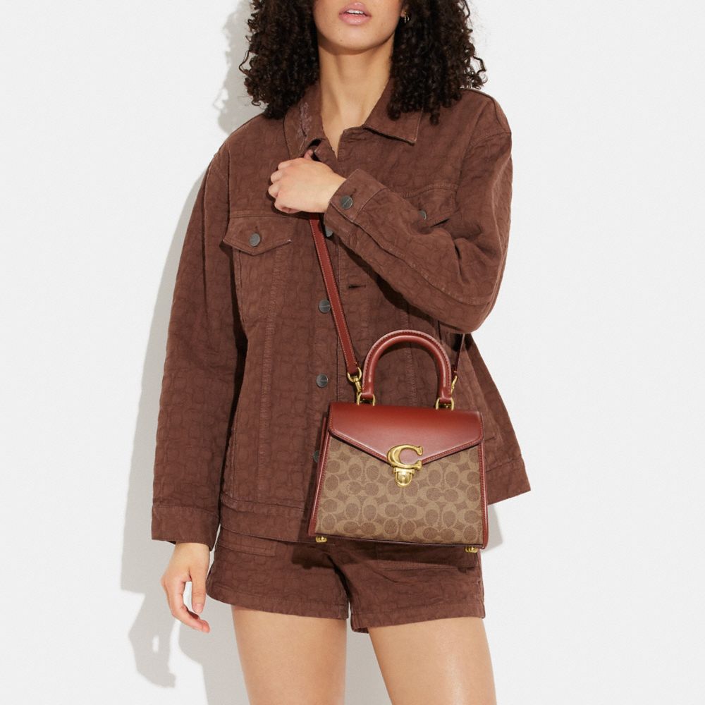 Brown / Red Coach Sammy Top Handle In Signature Women Crossbody Bags | PH_CH27430