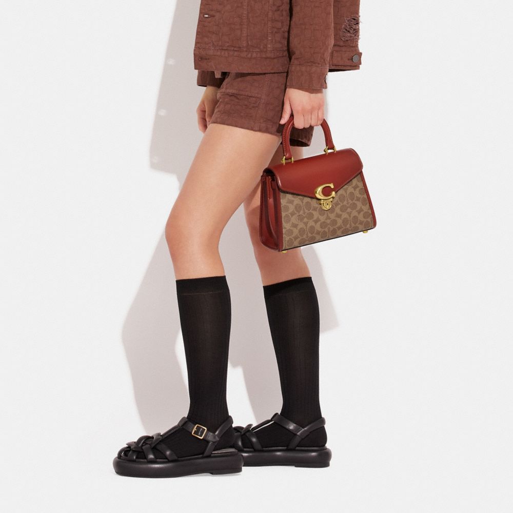 Brown / Red Coach Sammy Top Handle In Signature Women Crossbody Bags | PH_CH27430