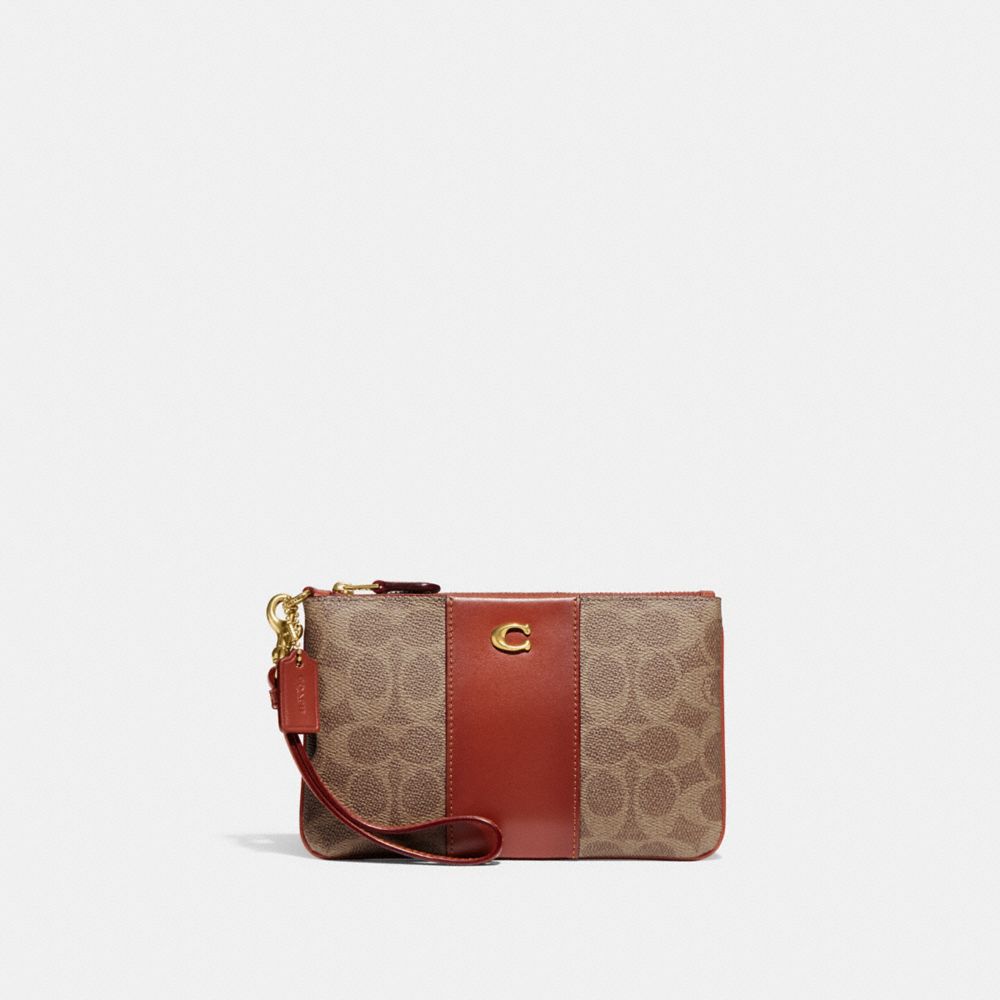 Brown / Red Coach Small In Signature Women Small Wallets | PH_CH47960