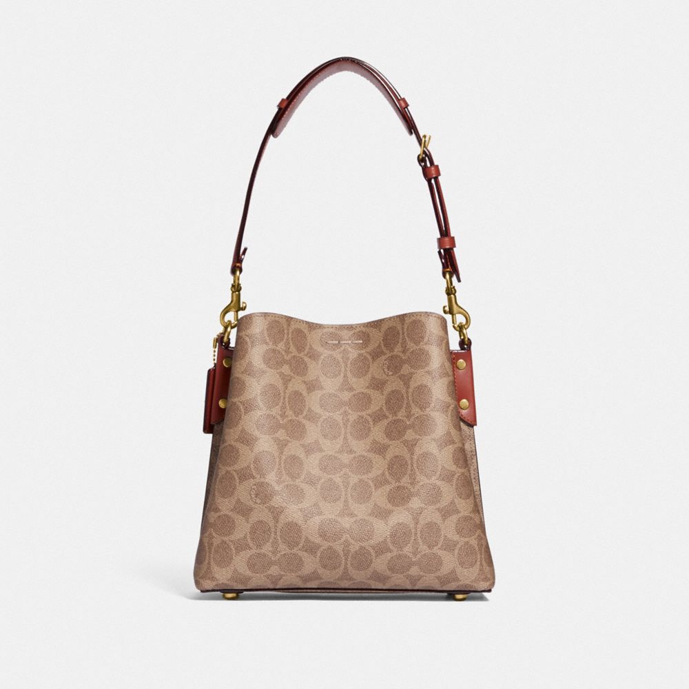 Brown / Red Coach Willow Bucket In Signature Women Shoulder Bags | PH_CH45871