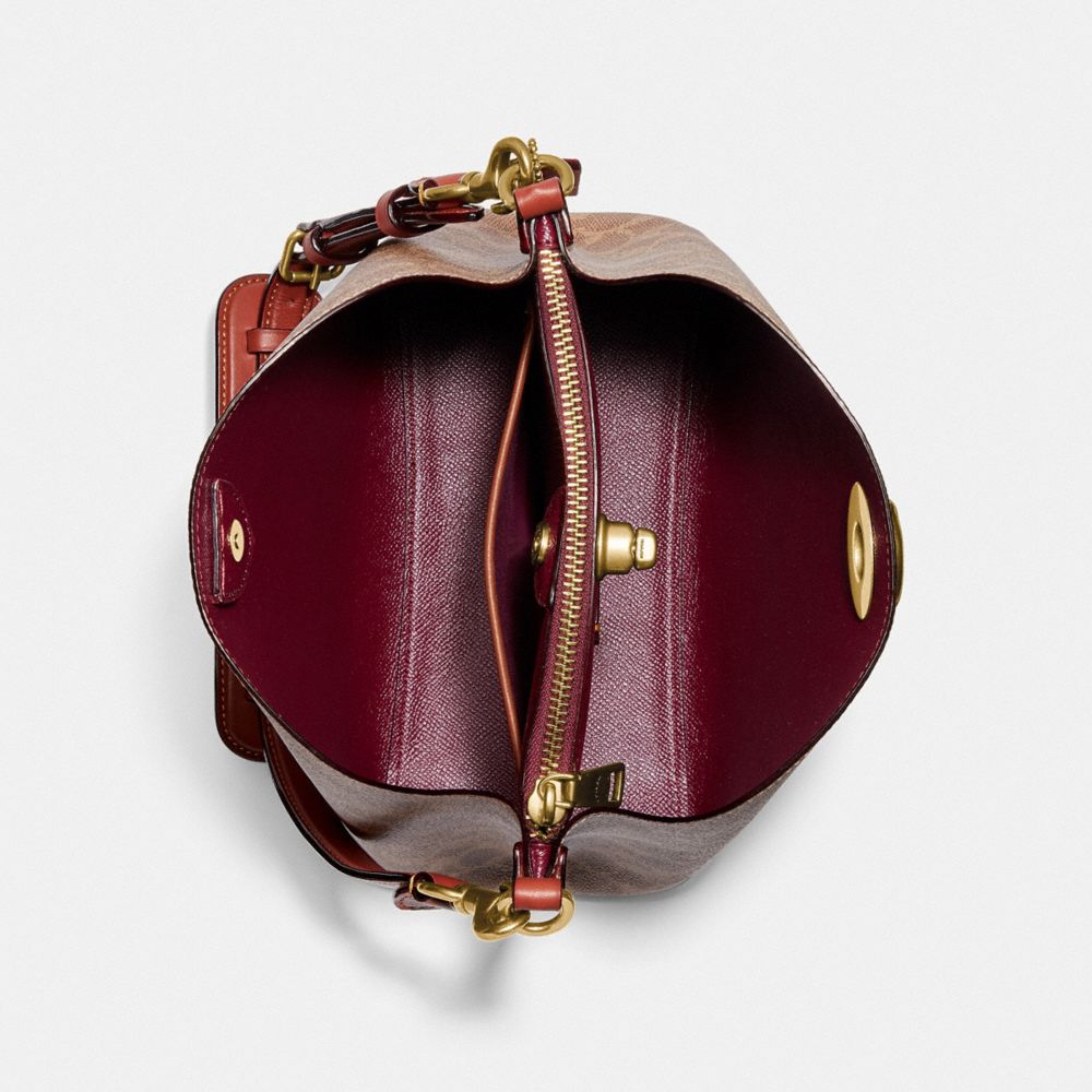 Brown / Red Coach Willow Bucket In Signature Women Shoulder Bags | PH_CH45871