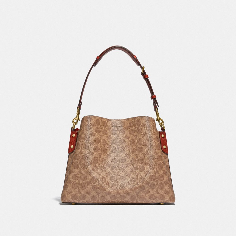 Brown / Red Coach Willow In Signature Women Shoulder Bags | PH_CH85687