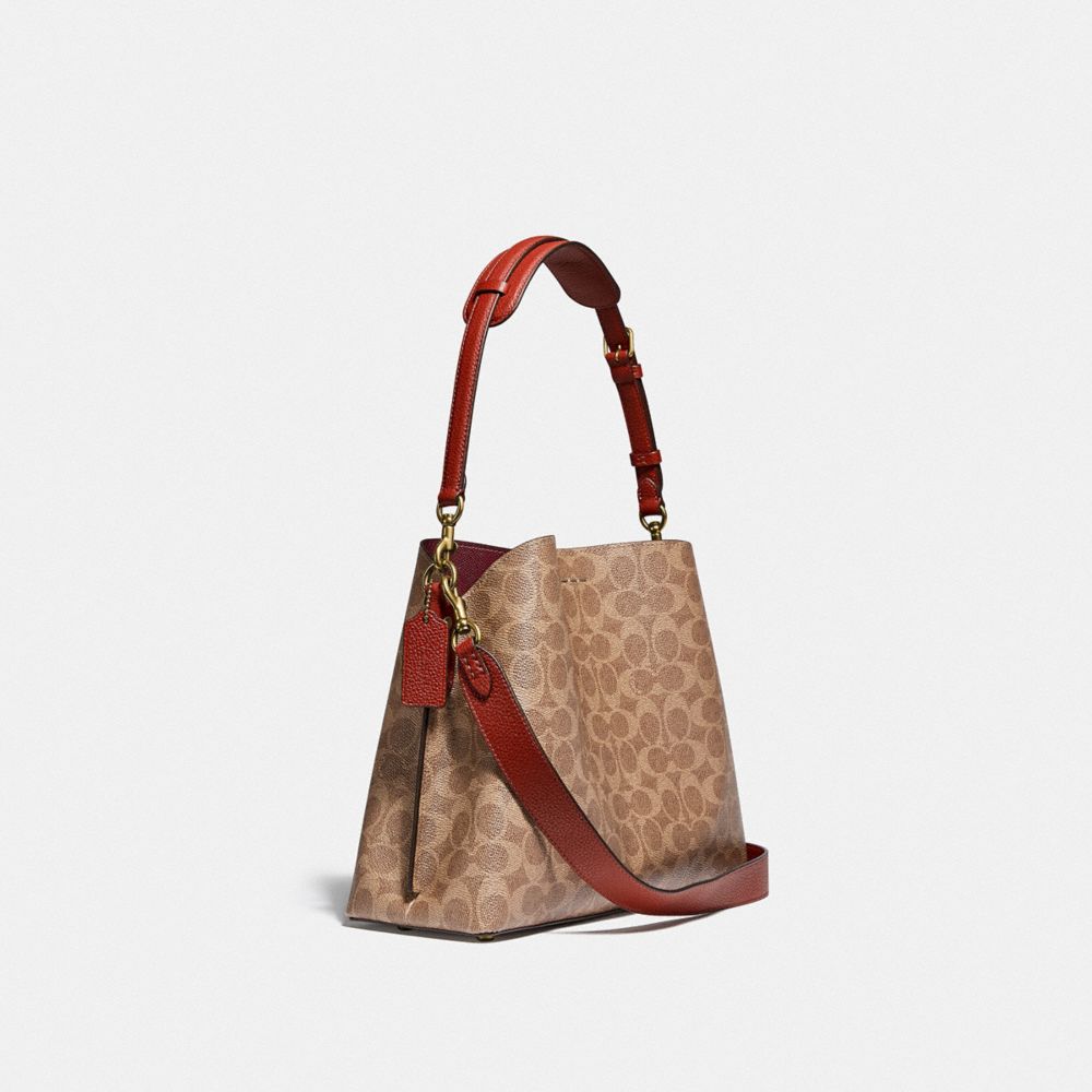 Brown / Red Coach Willow In Signature Women Shoulder Bags | PH_CH85687