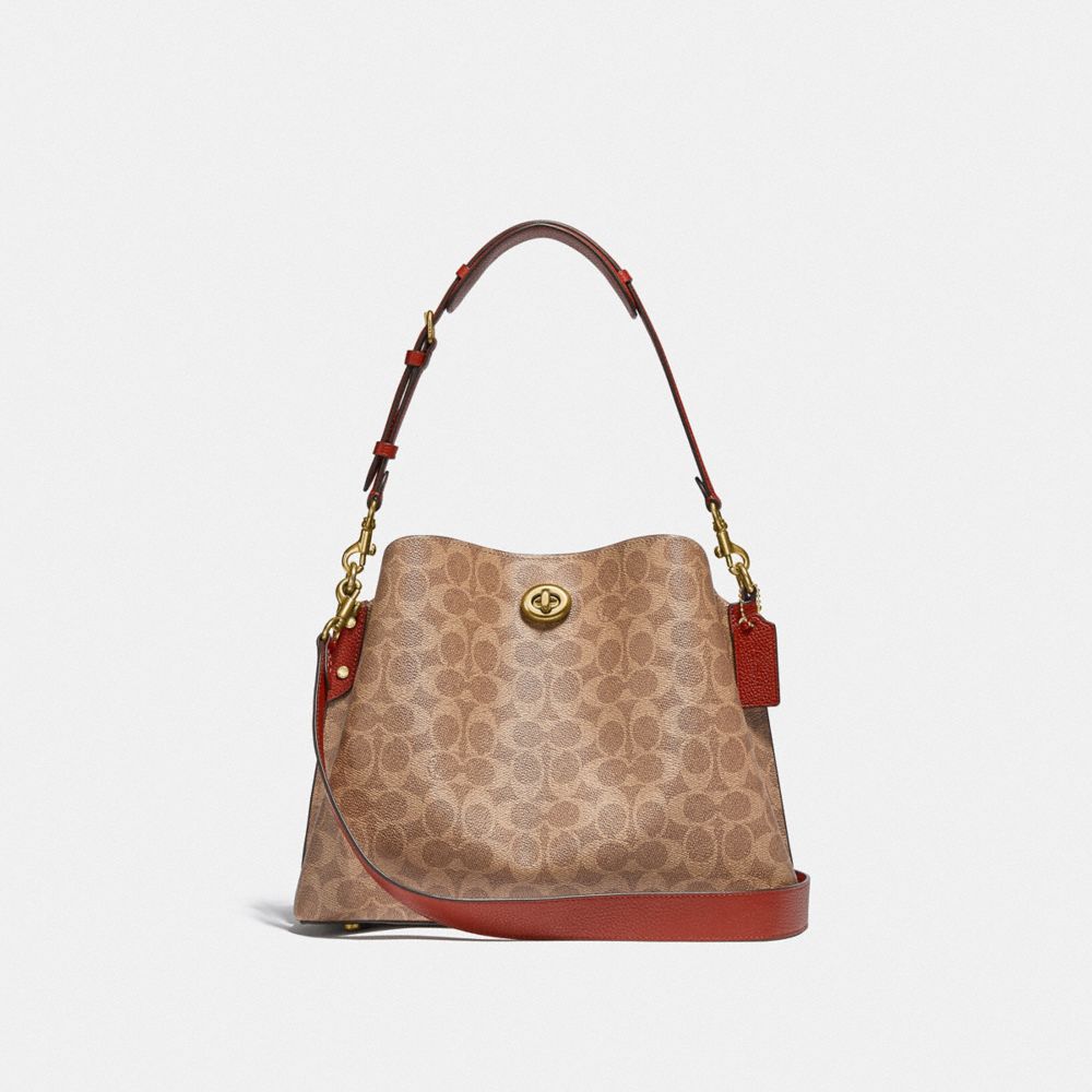 Brown / Red Coach Willow In Signature Women Shoulder Bags | PH_CH85687