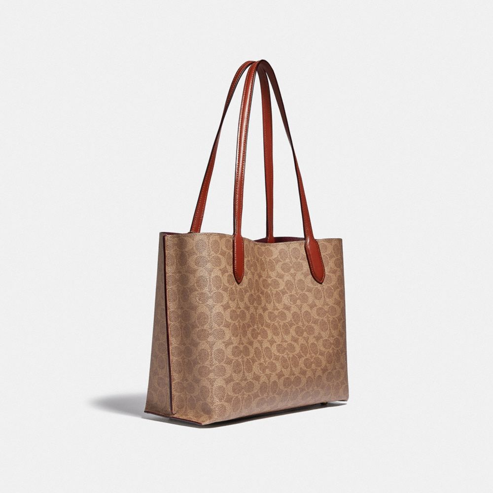 Brown / Red Coach Willow In Signature Women Tote Bag | PH_CH28830