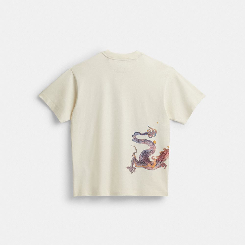 Cream Coach New Year With Dragon Cream Men T Shirts | PH_CH86481