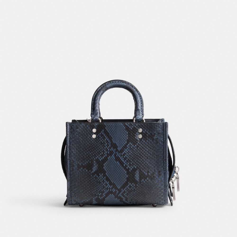 Dark Blue Coach Rogue 20 In Python Women Handbag | PH_CH75384