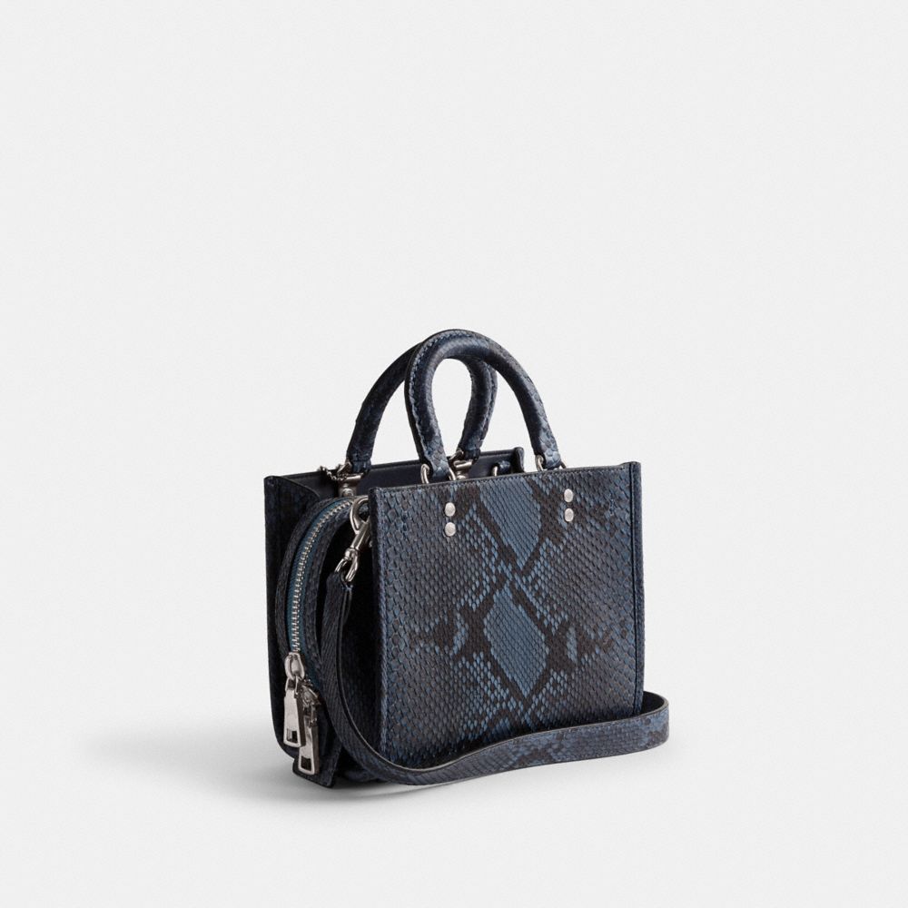 Dark Blue Coach Rogue 20 In Python Women Handbag | PH_CH75384