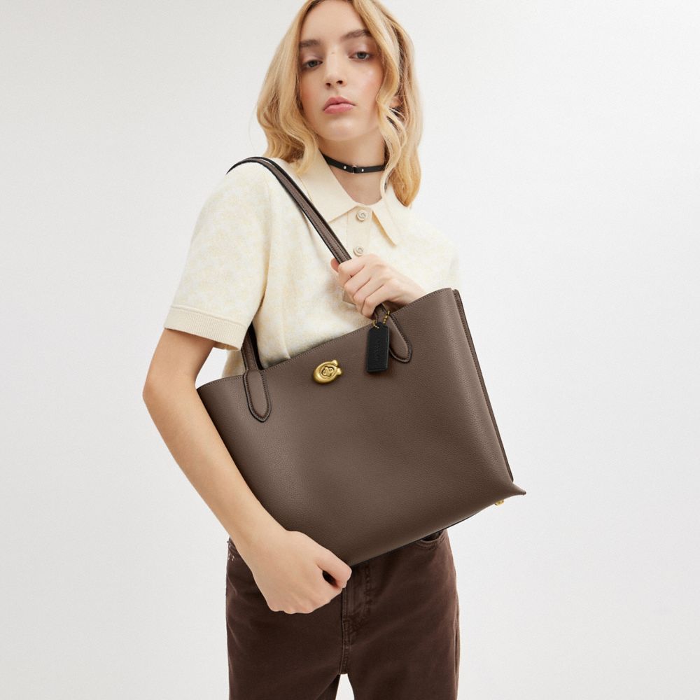 Dark Grey Coach Willow Pebble Leather Women Tote Bag | PH_CH30600