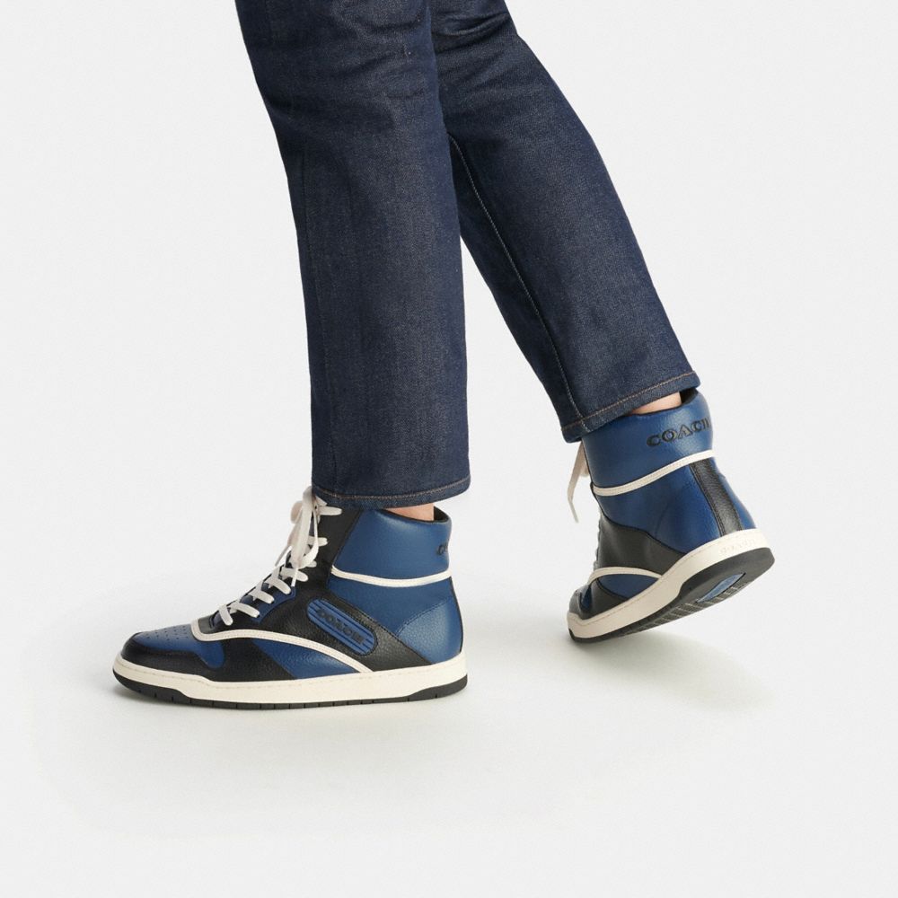 Deep Blue Coach C202 High Top Men Sneakers | PH_CH11436