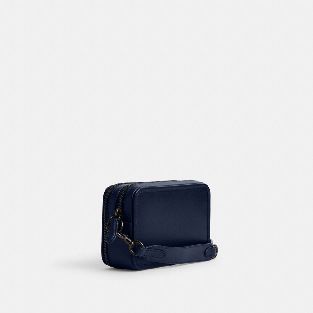 Deep Blue Coach Charter With Hybrid Pouch Glovetanned Leather Men Crossbody Bags | PH_CH85938