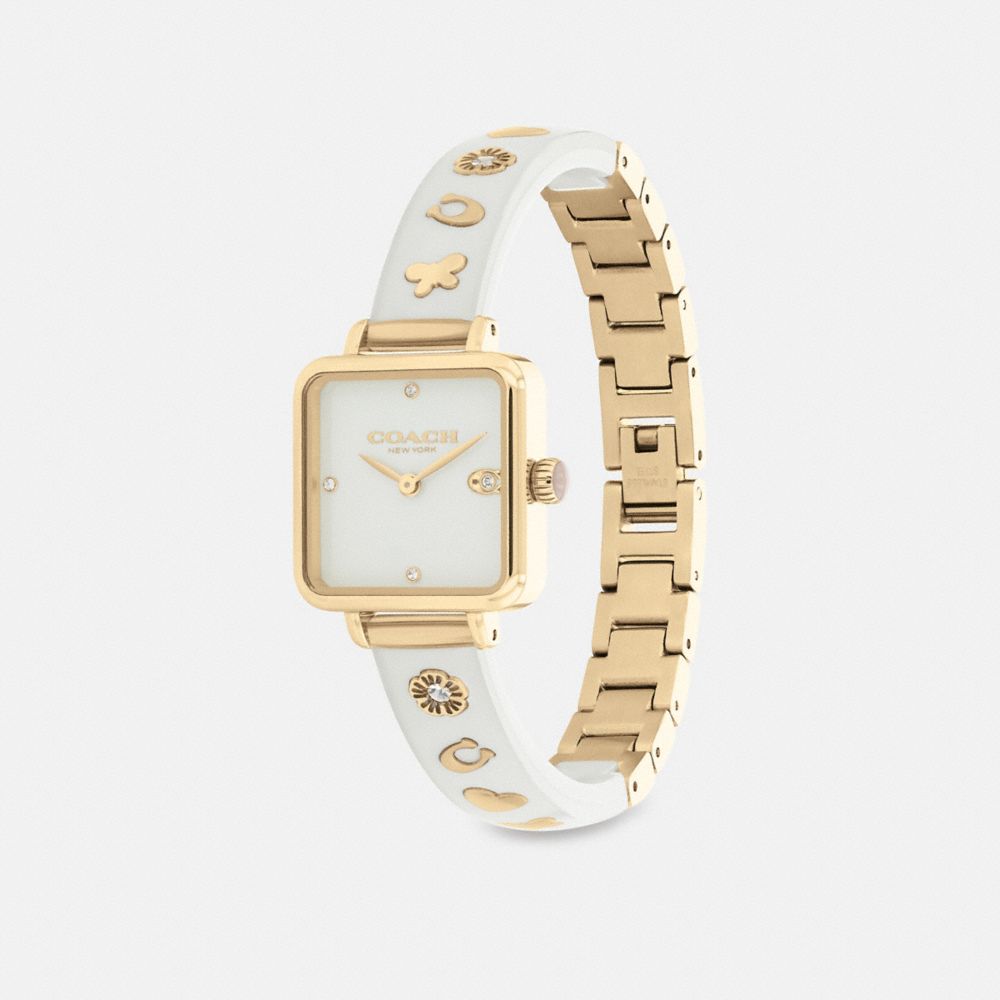 Gold Coach Cass 22 Mm Chalk Women Watches | PH_CH34824