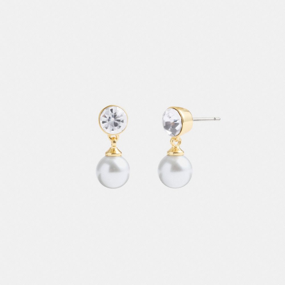 Gold Coach Classic Pearl Drop Women Earrings | PH_CH89584