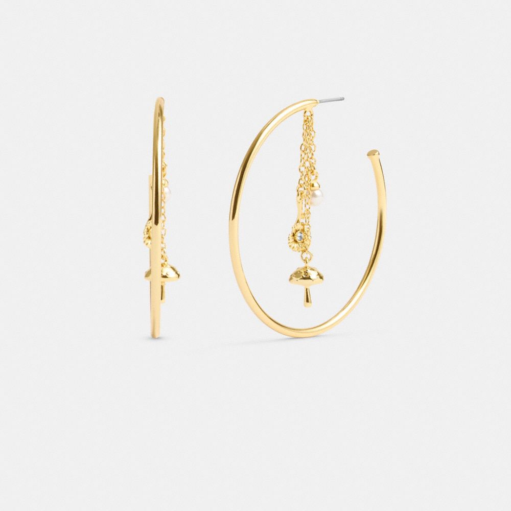 Gold Coach Garden Charms Hoop Women Earrings | PH_CH52140