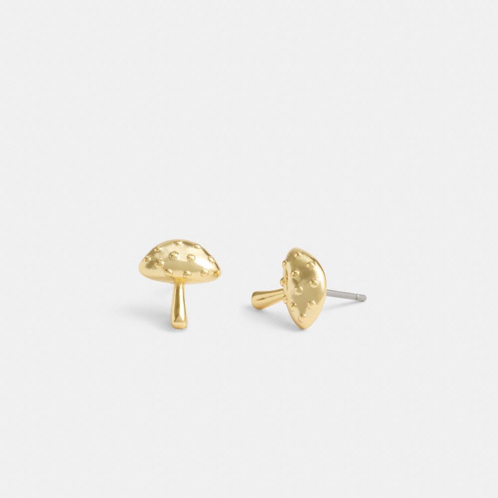 Gold Coach Garden Mushroom Stud Women Earrings | PH_CH18585