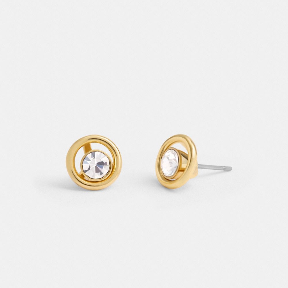 Gold Coach Halo Round Stud Women Earrings | PH_CH47261