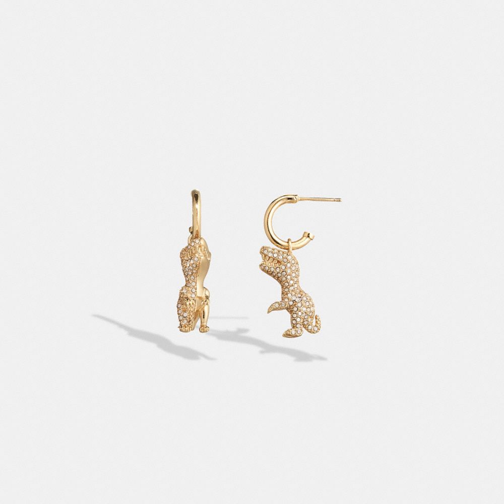 Gold Coach Pavé Rexy Huggie Women Earrings | PH_CH44624