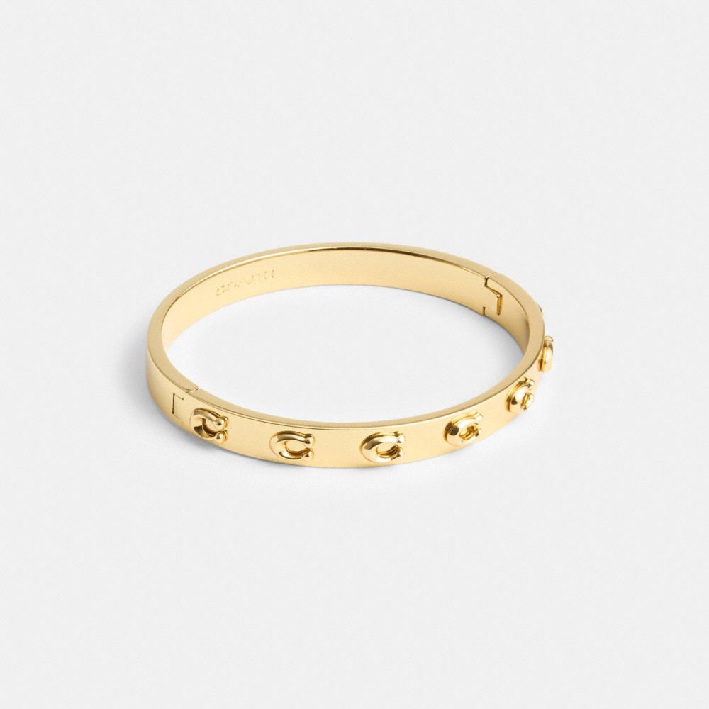 Gold Coach Pegged Signature Hinged Bangle Women Bangles | PH_CH54133