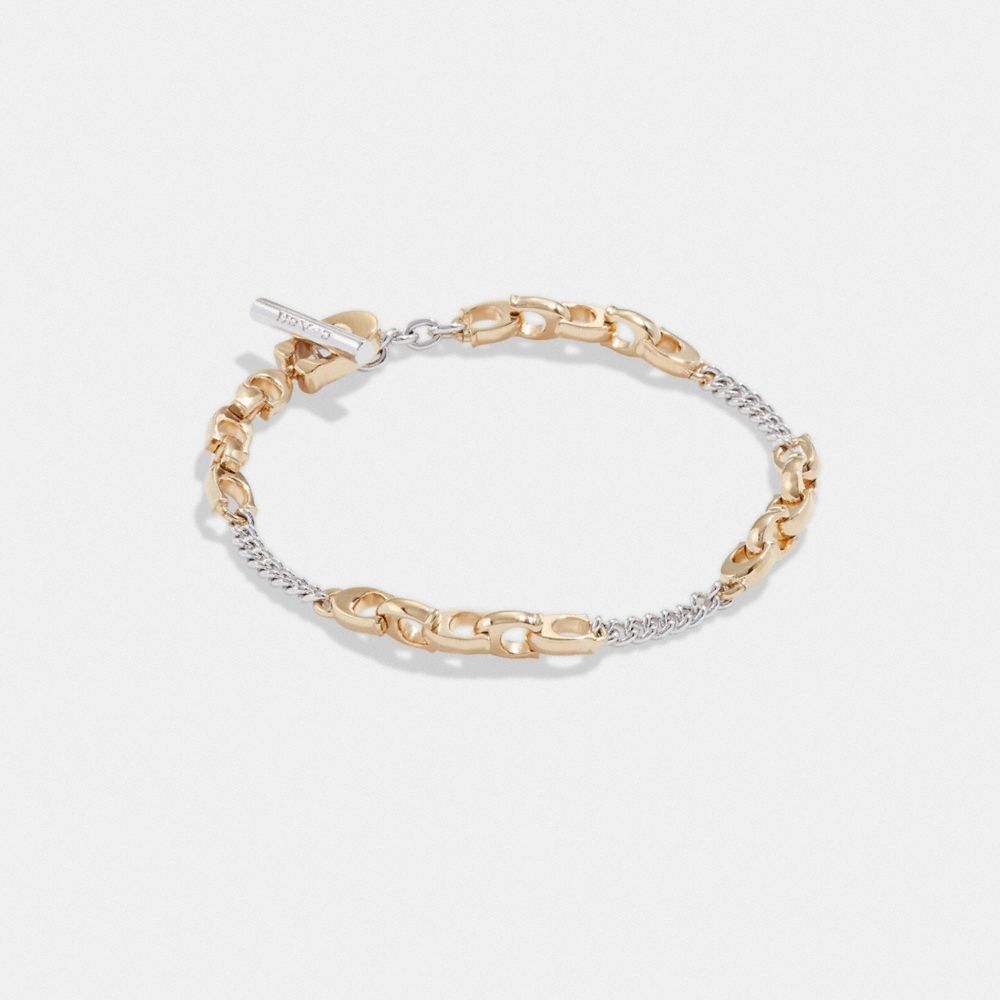 Gold / Silver Coach Signature Mixed Chain Women Bracelets | PH_CH11691