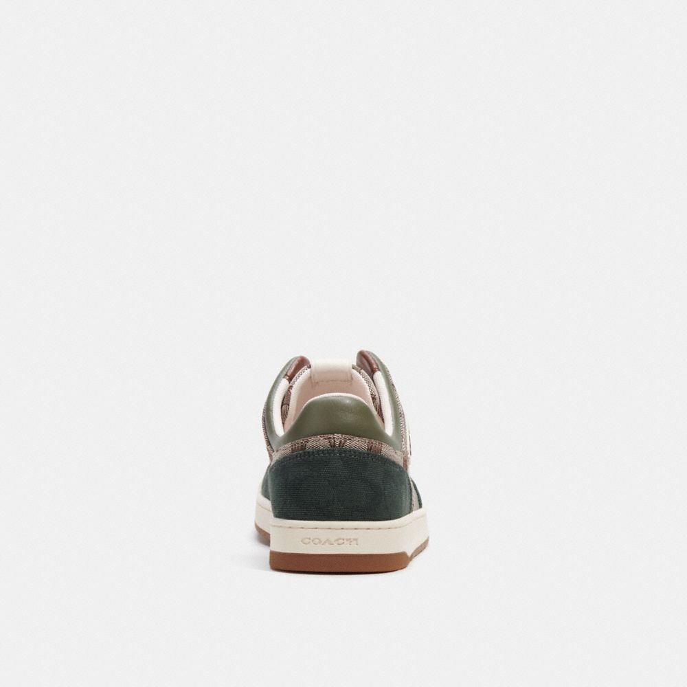 Green Coach C201 In Mixed Signature Fabric Oak Men Sneakers | PH_CH72750