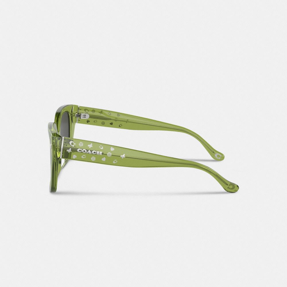 Green Coach Charms Oversized Square Women Sunglasses | PH_CH48497