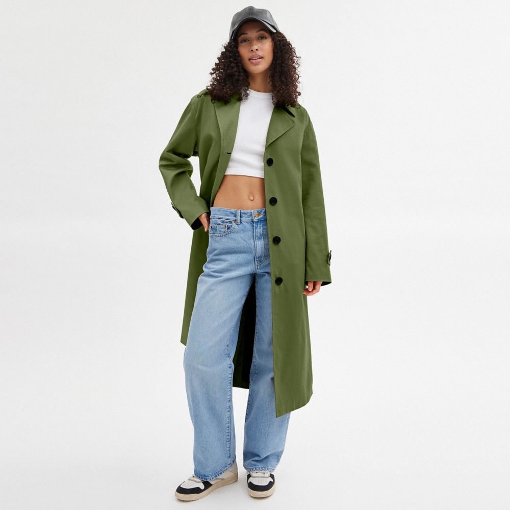 Green Coach Oversized Trench Women Jackets | PH_CH59304