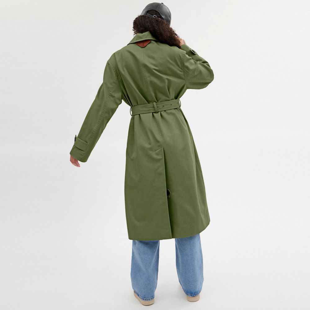 Green Coach Oversized Trench Women Jackets | PH_CH59304