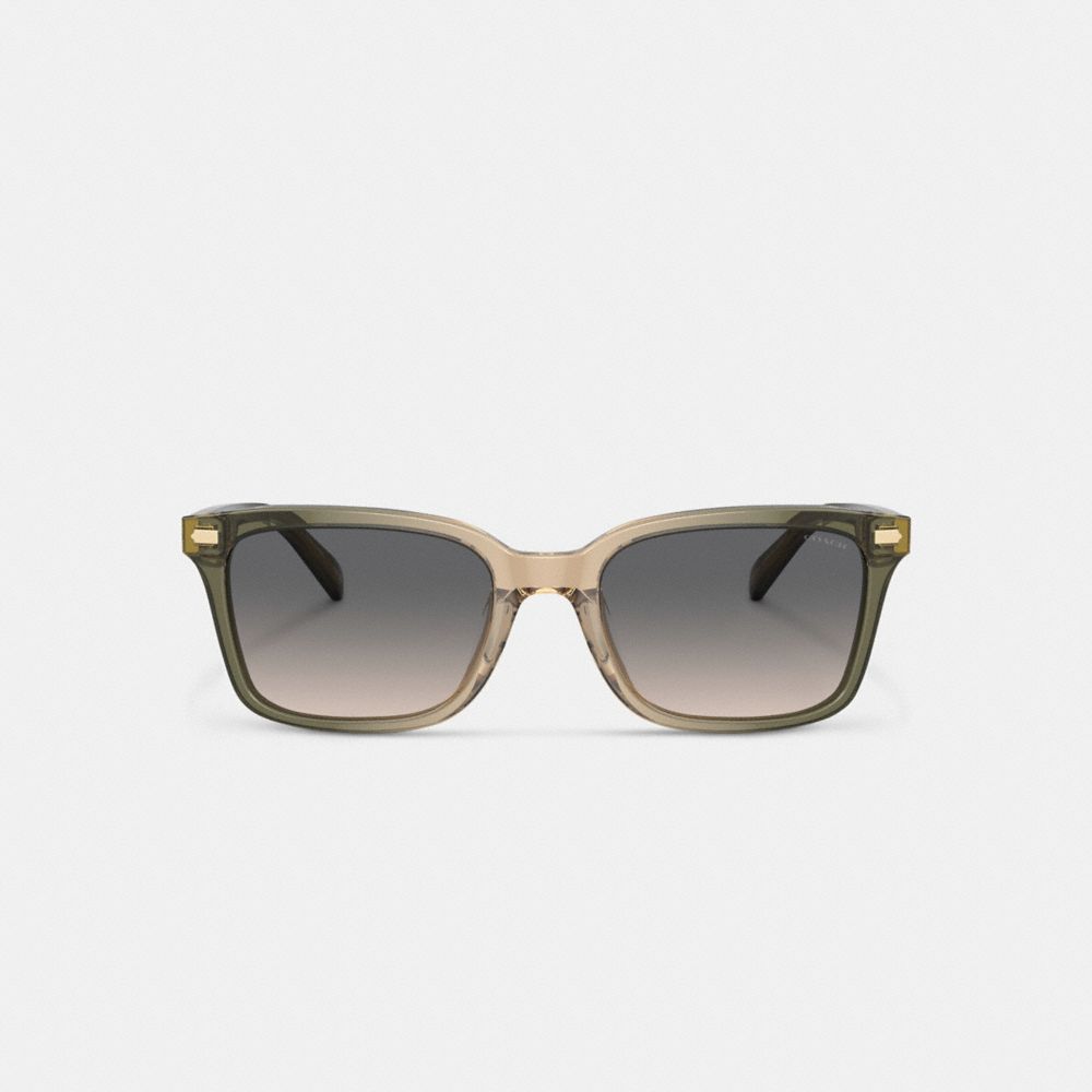 Green / Brown Coach Narrow Square Men Sunglasses | PH_CH29593