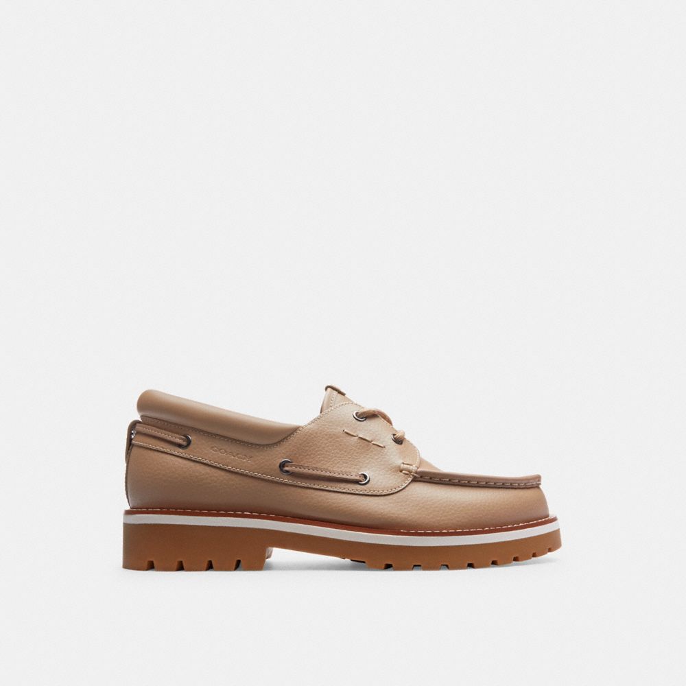 Grey Brown Coach Benson Boat Shoe Taupe Men Boat Shoes | PH_CH91469