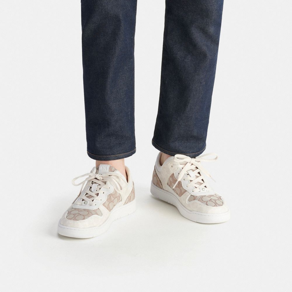 Grey Coach C201 In Signature Jacquard Chalk Men Sneakers | PH_CH85086