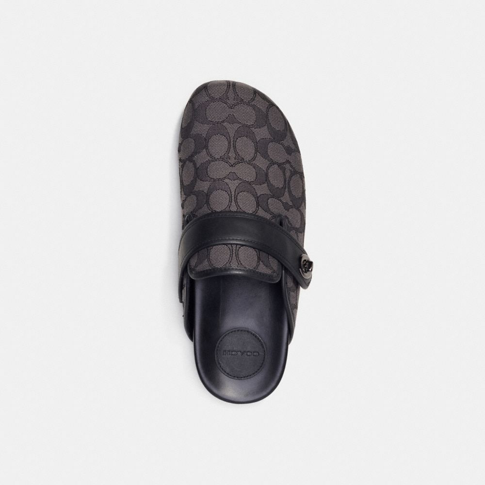 Grey / Black Coach Clog In Signature Jacquard Men Sandals | PH_CH70639