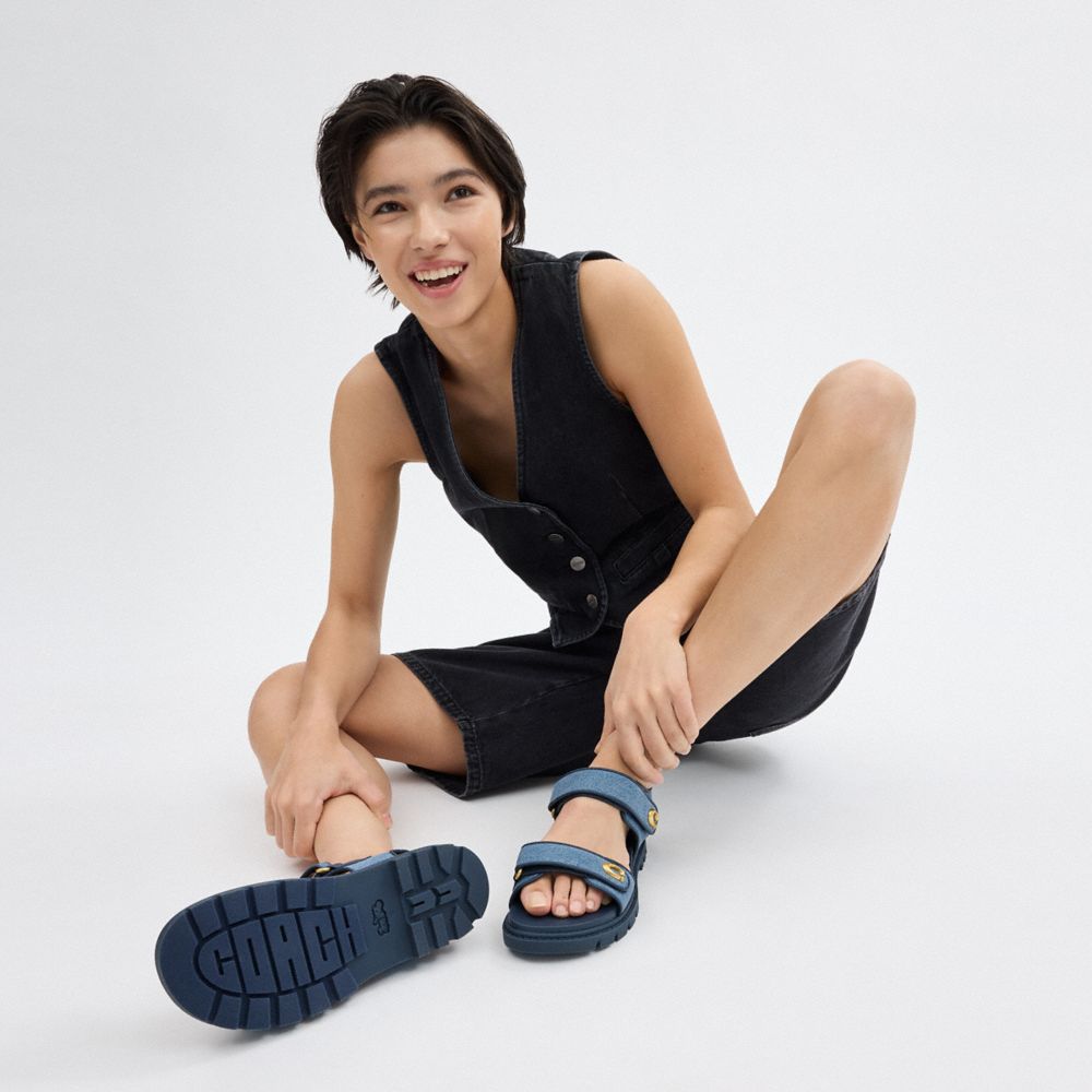 Indigo Blue Coach Brynn Indigo Denim Women Sandals | PH_CH82035