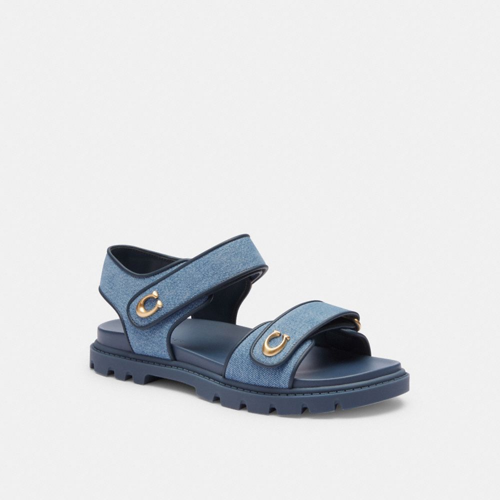 Indigo Blue Coach Brynn Indigo Denim Women Sandals | PH_CH82035