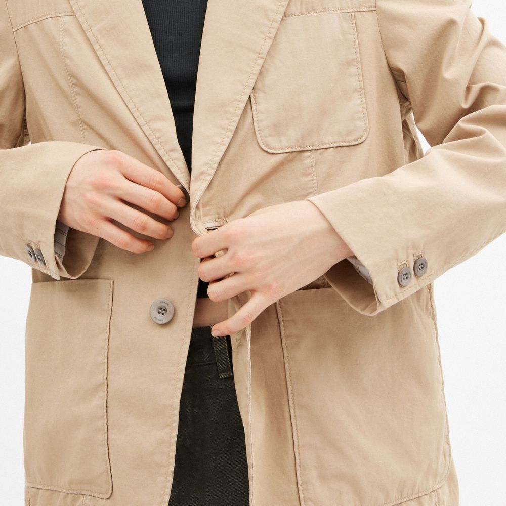 Khaki Coach Regenerative Cotton Casual Lightweight Men Jackets | PH_CH94333