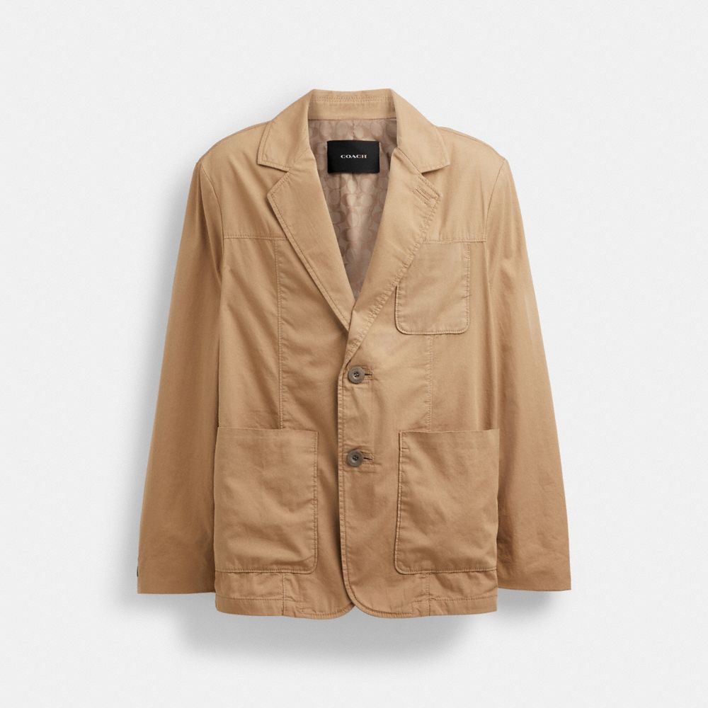 Khaki Coach Regenerative Cotton Casual Lightweight Men Jackets | PH_CH94333