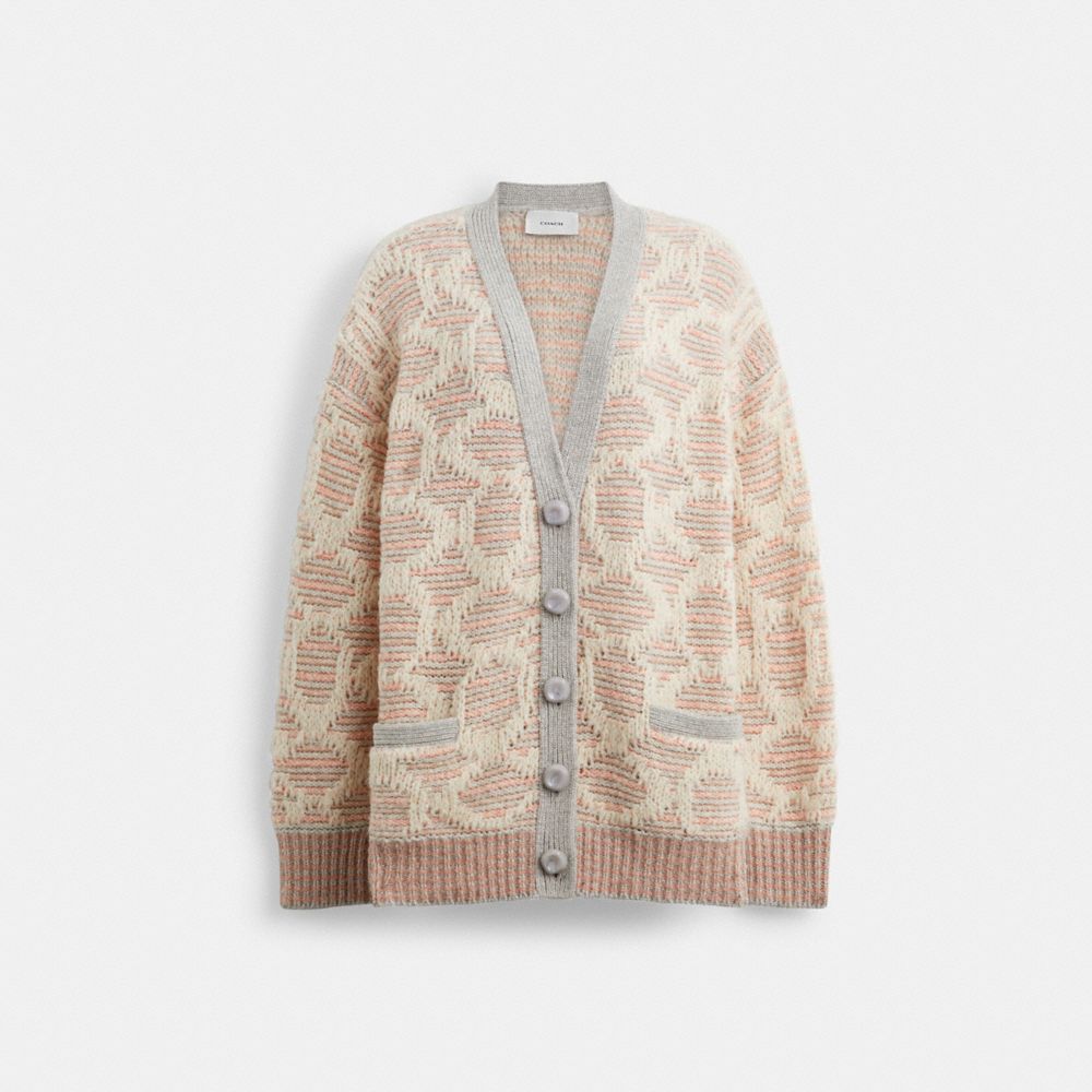 Light Pink Coach Long Signature Women Cardigan | PH_CH27940