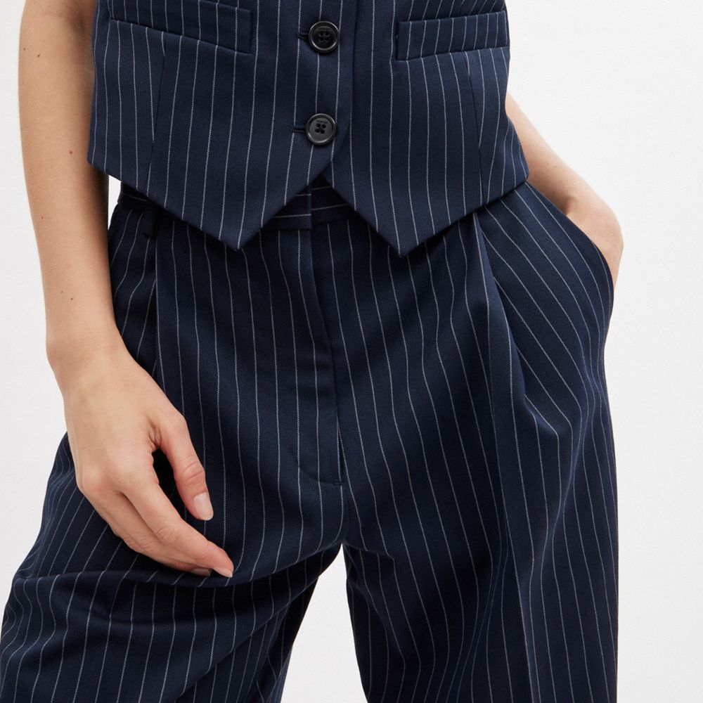 Navy Coach Wide Leg Women Trousers | PH_CH12227