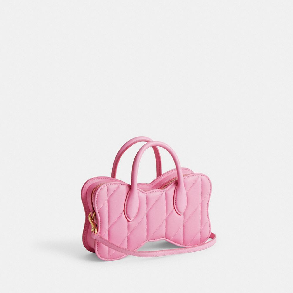 Pink Coach Bow With Quilting B4 Women Crossbody Bags | PH_CH91043