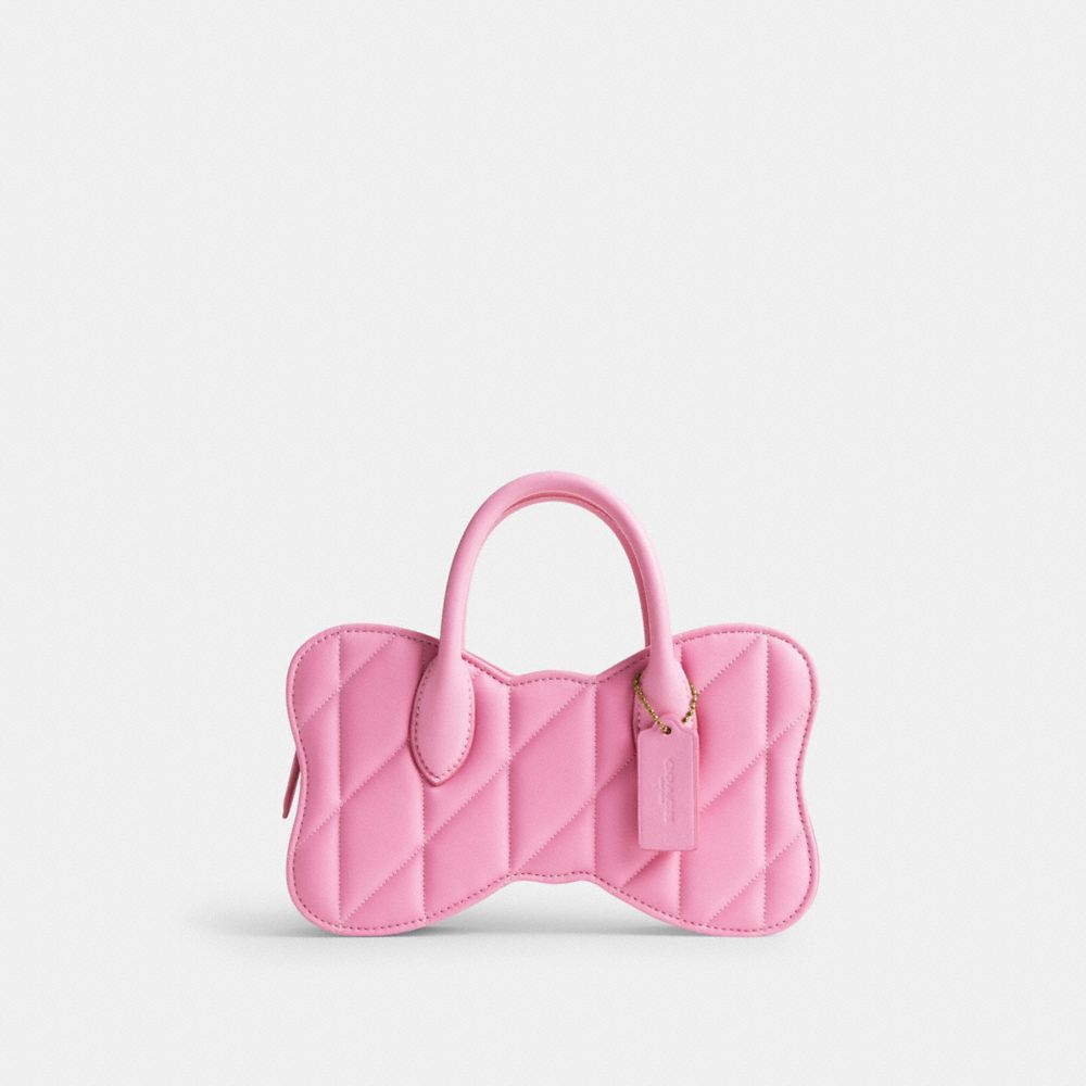 Pink Coach Bow With Quilting B4 Women Crossbody Bags | PH_CH91043