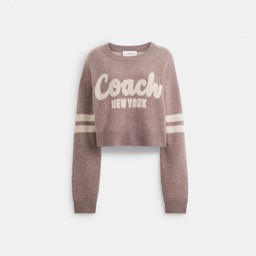 Pink Coach Cropped Women Sweaters | PH_CH64354