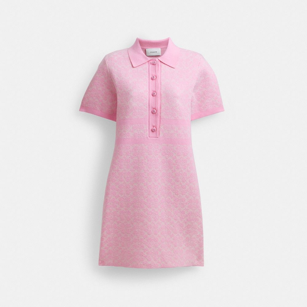 Pink Coach Polo Sweater Signature Women Dress | PH_CH35535