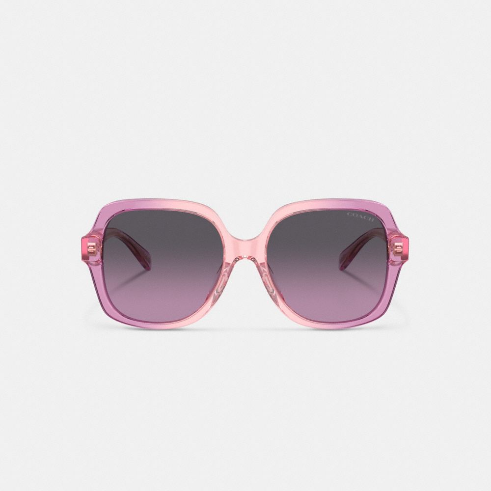 Pink Purple Coach Signature Ombré Oversized Square Women Sunglasses | PH_CH96976