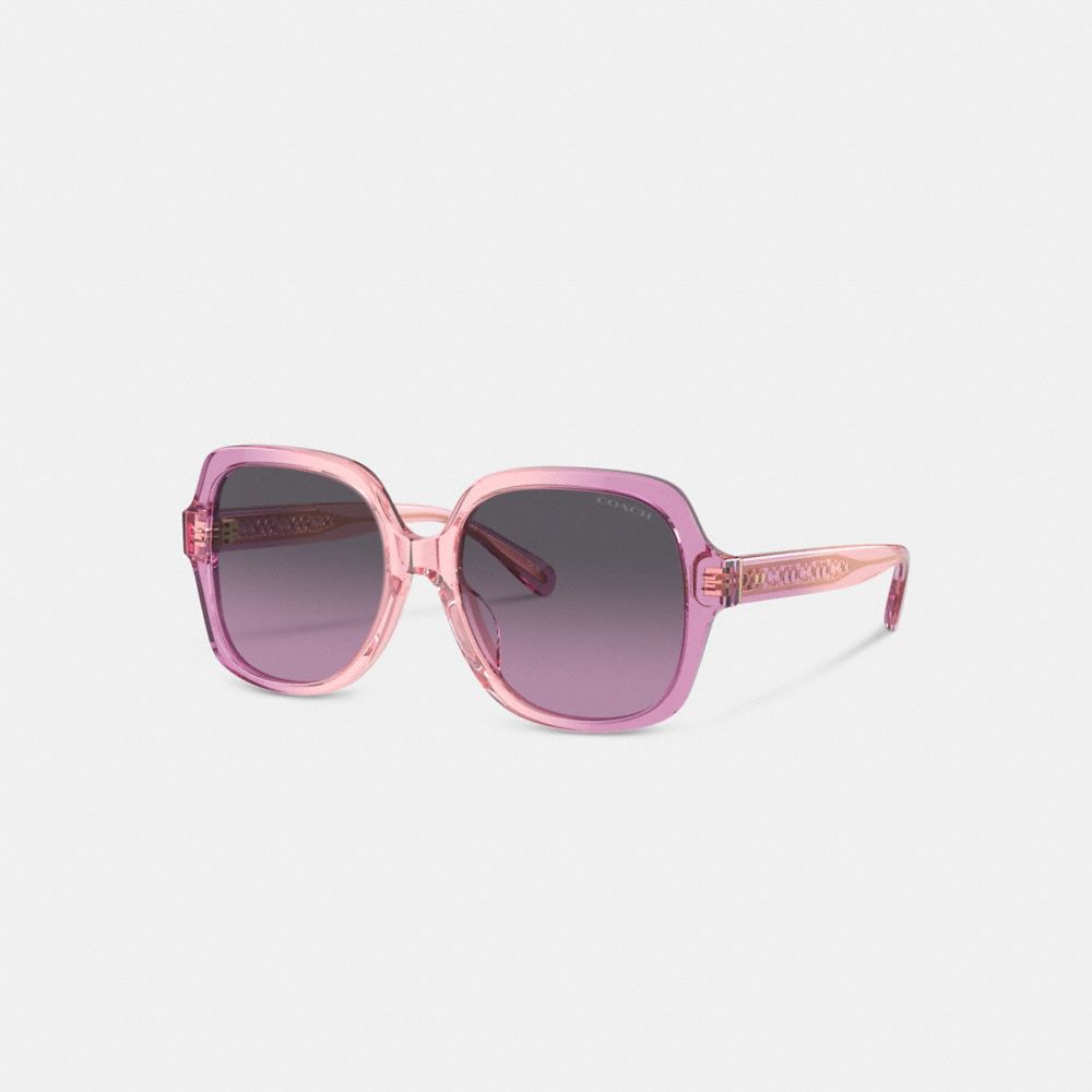 Pink Purple Coach Signature Ombré Oversized Square Women Sunglasses | PH_CH96976