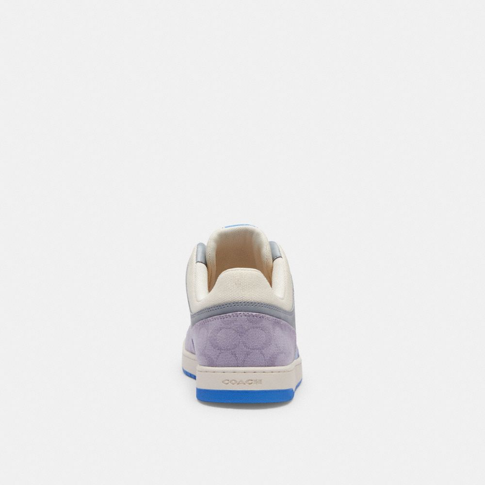 Purple Coach C201 In Signature Canvas Chalk Men Sneakers | PH_CH40498