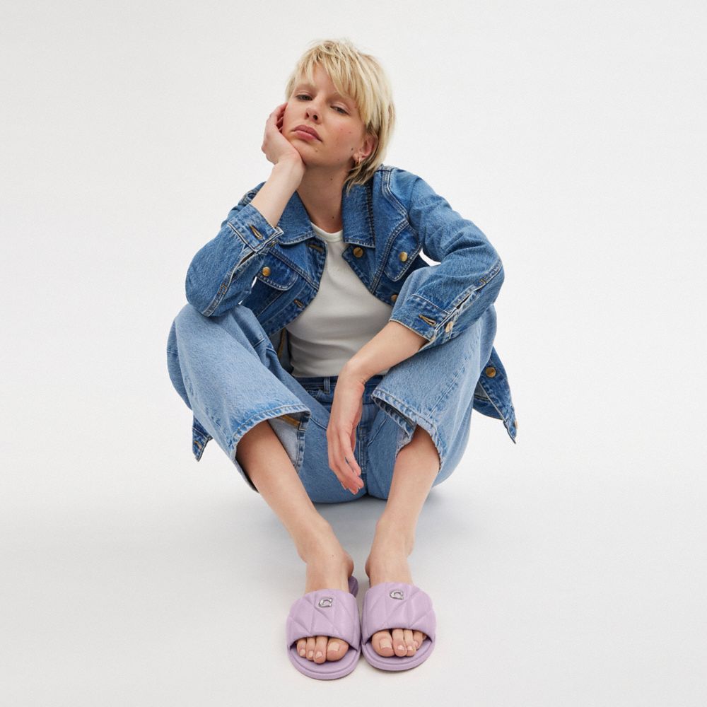 Purple Coach Holly With Quilting Soft Women Sandals | PH_CH25120